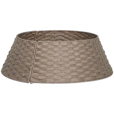 Rustic Christmas Tree Collar, Natural Woven Tree Stand Cover – For Holiday Home Decor, Pe+metal Construction (stable Support), Fits 8-9ft Trees, Hides Stand & Child/pet-safe, Simple Assembly