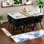 Space-saving Dining Table Sets With White Faux Marble And Velvet Chairs For Modern Homes