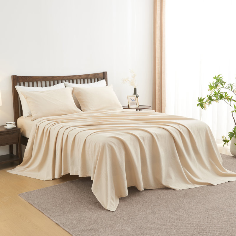 Linen Cotton Flat Sheet(	Linen,Cal King), Cal King, Linen