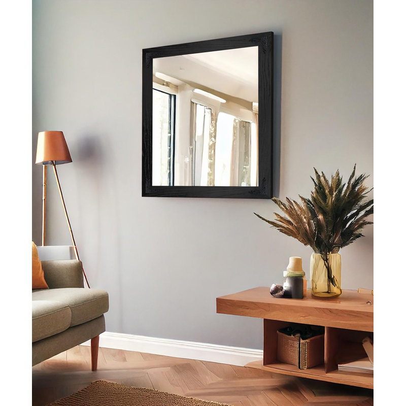Miroir Gracie Oaks, Noir, noir, noir, noir, 36 po x 33 po