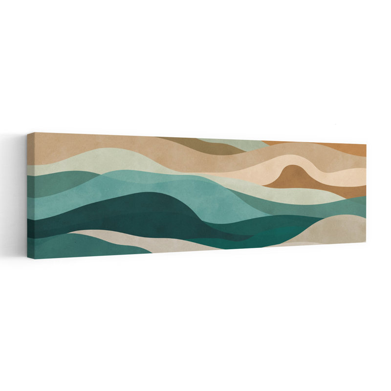 Abstrait paysage ondulé abstrait, paysage moderne minimaliste, art mural, H 36 po x l 12 po