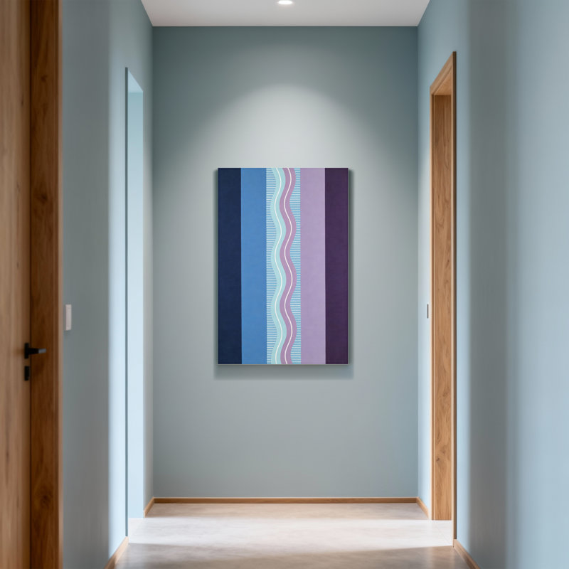 Abstract Striped Waves And Geometric Lines Pattern