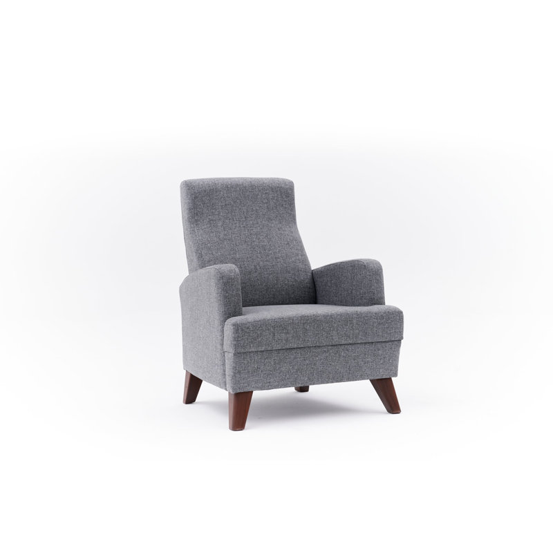 Stylish 1-Seat Sofa, Grey Chenille Upholstery, 29.9 x 35.8 x 34.3 inches | 100% Wooden Frame, 28 DNS Soft Foam Cushion | Perfect for Living Room or Study, Eco-Friendly Design, Modern Comfort