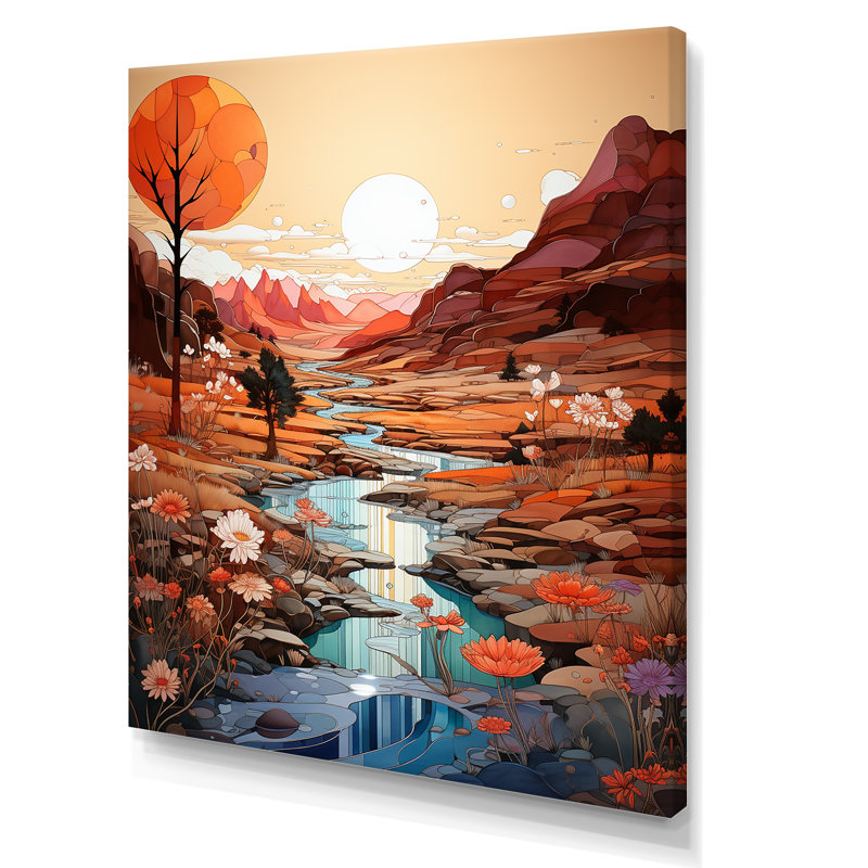 «Native Navajo Landscape» sur toile, Toile tendue, H 44 po x l 34 po