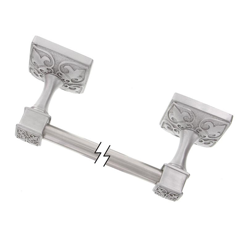 Fleur De Lis Wall Mounted Towel Bar, Vintage Pewter, 2.25" H x 26.5" L x 2.25" D