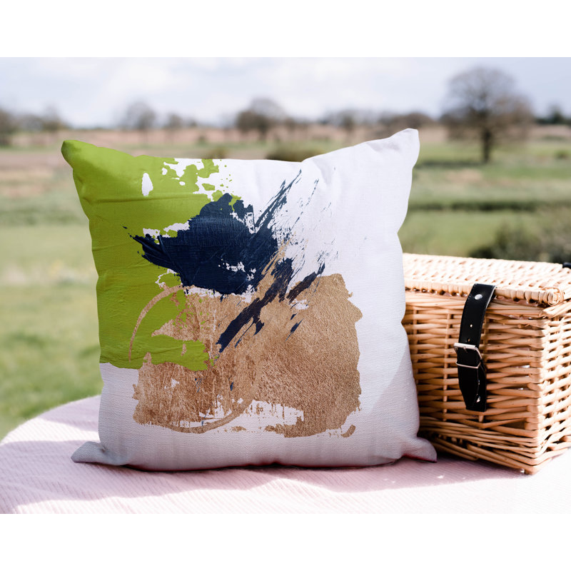 Muya Abstract Outdoor Reversible Throw Pillow, 15H" x 15W", 15H" x 15W"