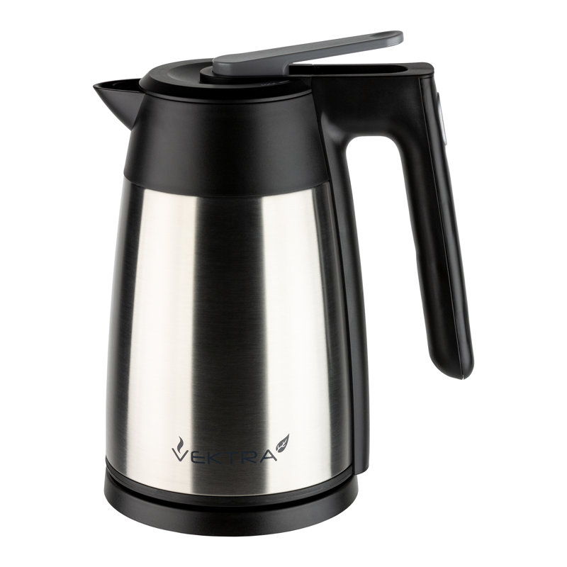 Vacuum Insulated Electric Kettles Insulated Eco Friendly, Easy Pour, Cordless Kettle 1.7Litre, Silver