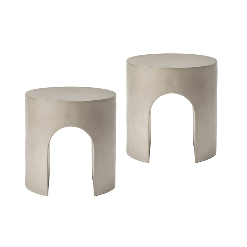 Table d'appoint Arch Cylinder Mgo, 2, Gris
