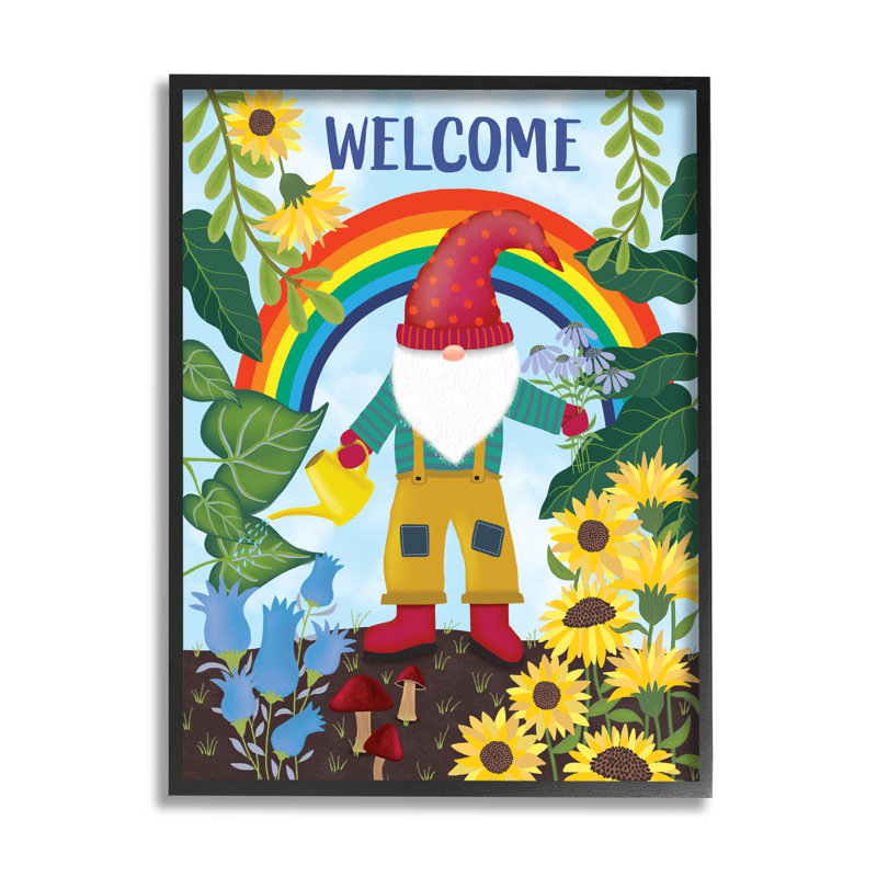 Rainbow Welcome - impression, H 20 po x l 16 po, Giclée encadrée noir minuit