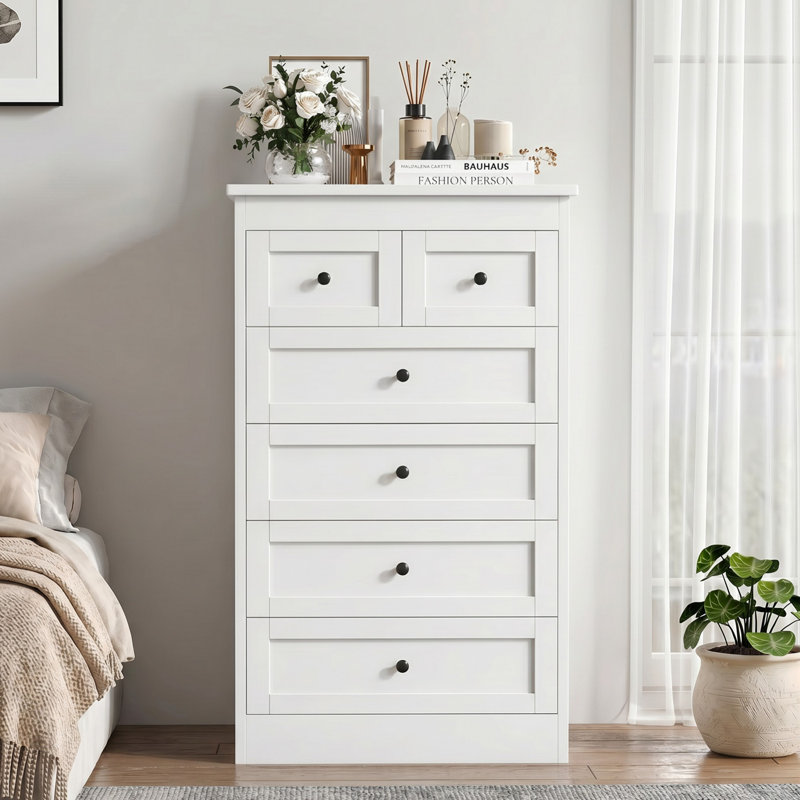 Cenirel 6 Drawer 31.5'' W Dresser, White