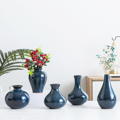 Petit ensemble de 5 vases en céramique, vase moderne, vase Bud, vase décoratif Boho pour cheminée, vestibule et salon, décorations de table maîtresse