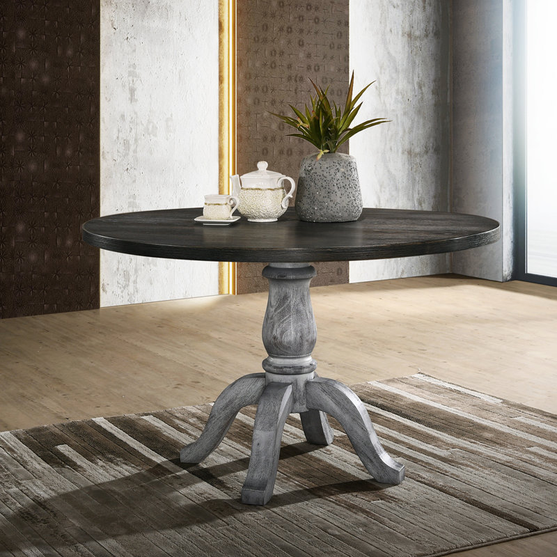 Iris Round Pedestal Wood Dining Table