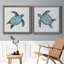 Bubble Blue Turtle I - ensemble de 2 peintures sur toile encadrées-1146726249-1146726255