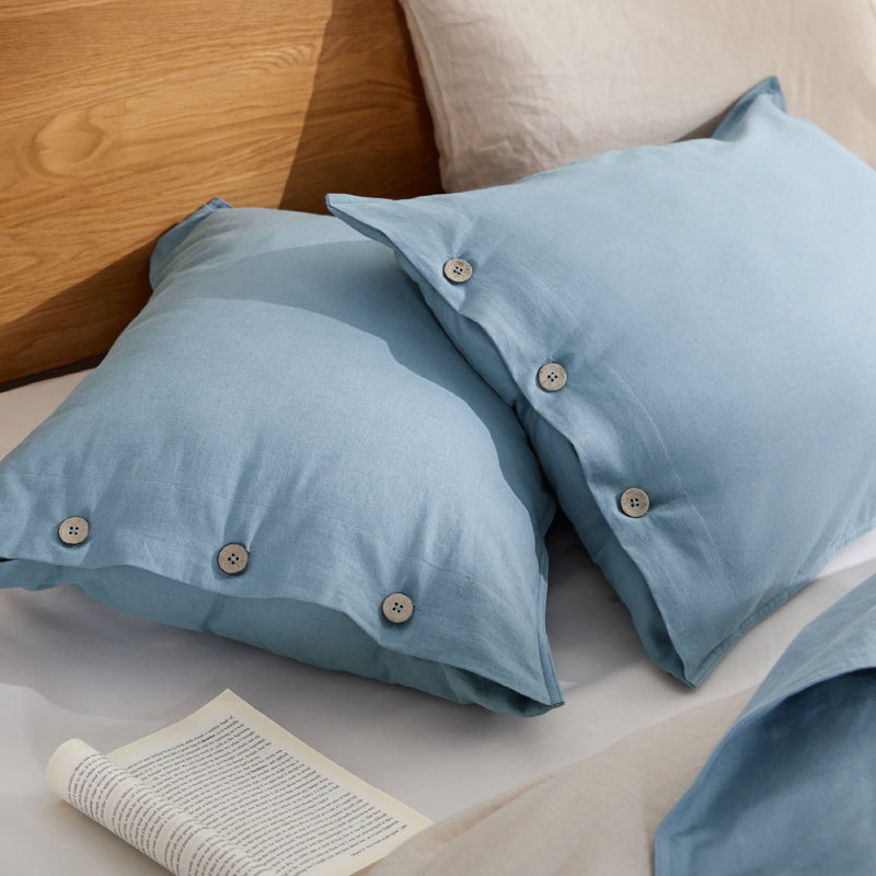 Bedsure Linen Cotton Blend Duvet Cover Set, Queen Duvet Cover + 2 Standard Pillowcases, Burnt Orange