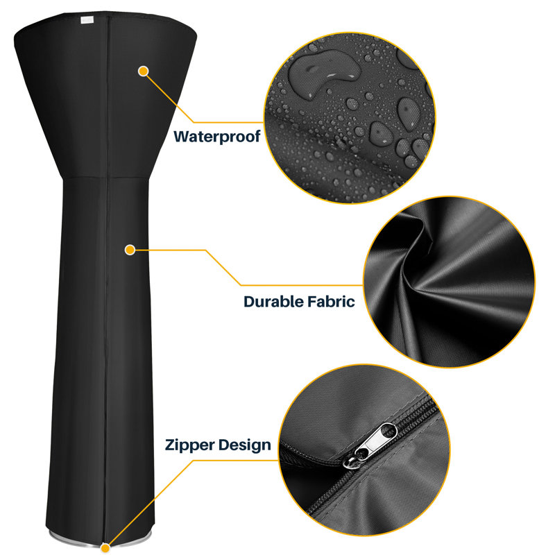 Belleze 33.8'' W x 20'' D Patio Heater Cover, Black