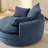 360° Swivel Sofa Chair Accent Barrel Chair 57.5"  Swivel Round Chair With Dual-Layer Cushion Design And 3 Removable Pillows For Living Room, Bedroom, Office And Hotel, Blue-135137966