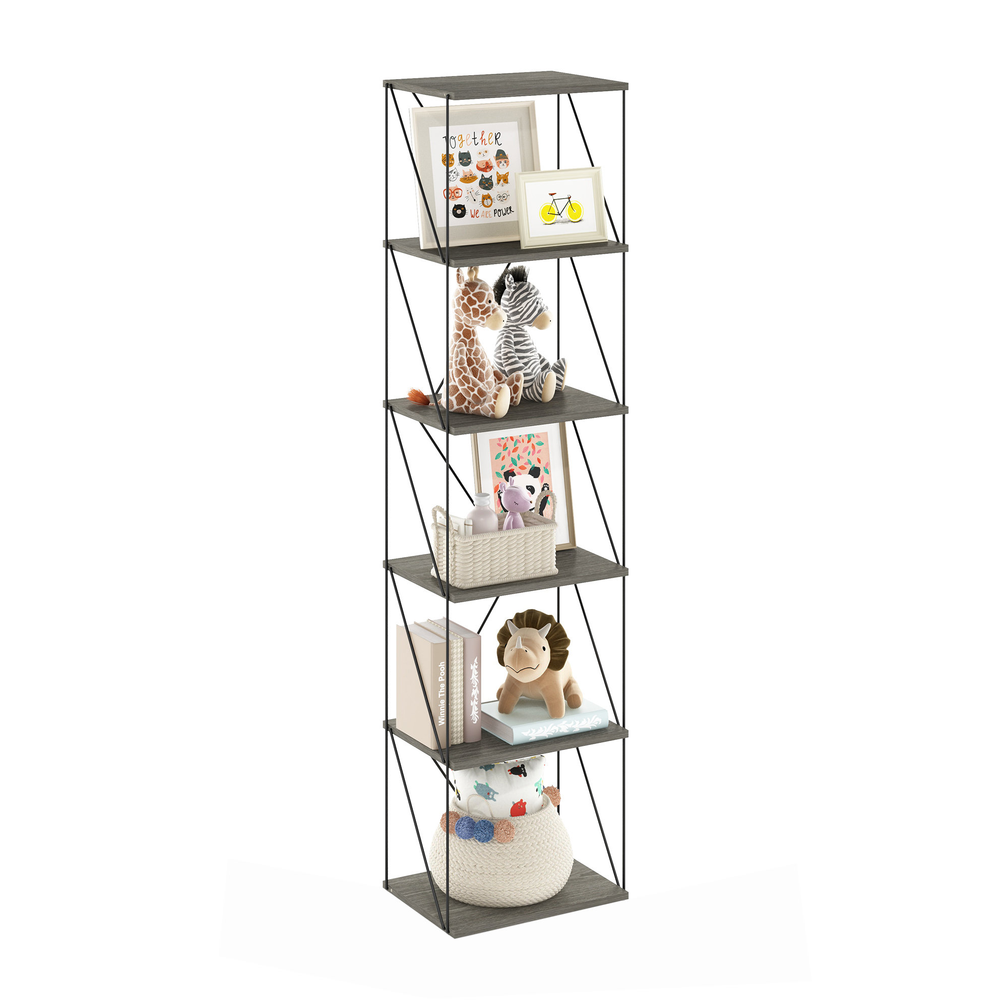 17 Stories Linnett 6-Tier Industrial Multipurpose Flat Base Shelf ...