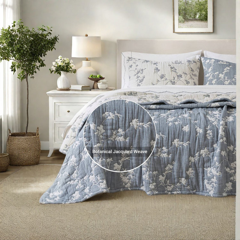 Premium Cotton Bedding Sets 3 Piece Queen Jacquard Modern Home Quilt