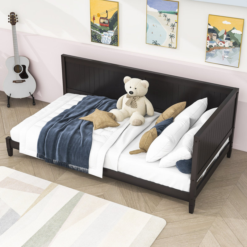 Heidy Wood Daybed with Slats, Espresso, Twin
