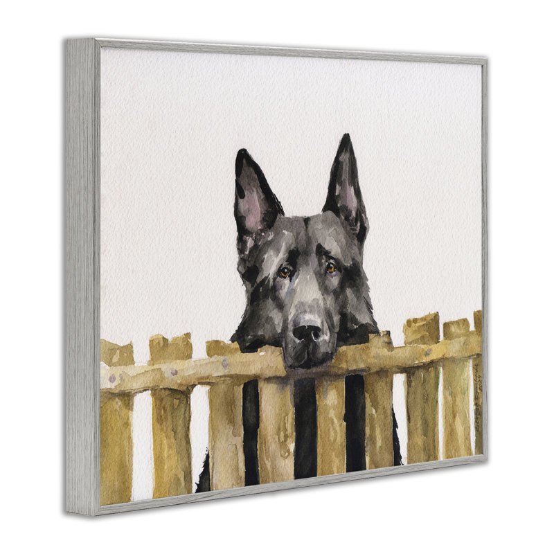 Art de giclée de berger allemand noir par George Dyachenko, Estampe numérique Farmhouse, H 24 po x l 30 po