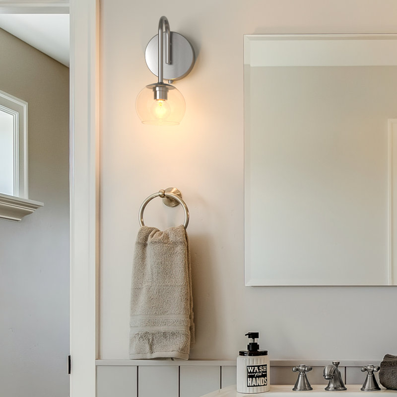 Belford Plug & Play 1-Light Wall Sconce in Transitional and Modern Style-11 Inches Tall and 5 Inches Wide, Brushed Nickel