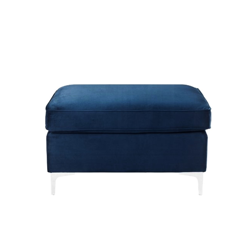 Velvet Modular Blue With D28 Foam And Metal Legs, 36 Inches Wide, 27 Deep, 20 High, 29 Pounds, Pine Wood Plywood Construction , - Inch Depth, Width, Height, Structure