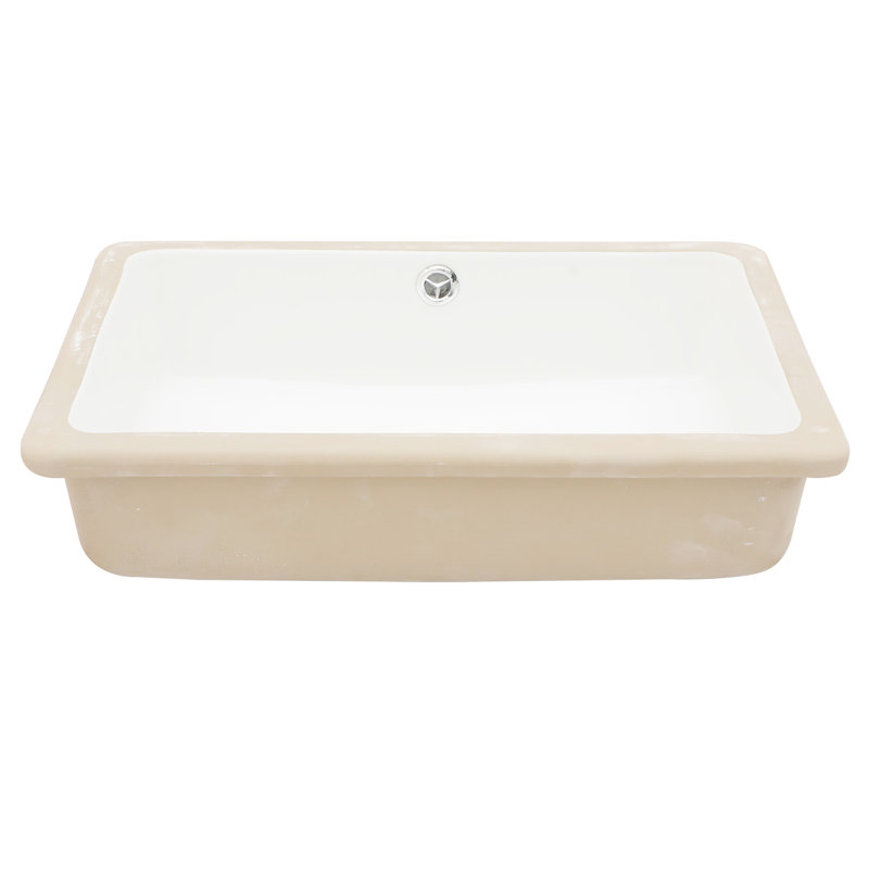 18"X12" Ceramic Bathroom Sink Undermount With Overflow - Sleek Design, Low Water Absorption For Countertop Rectangular Elegant Smooth Surface Changing Room