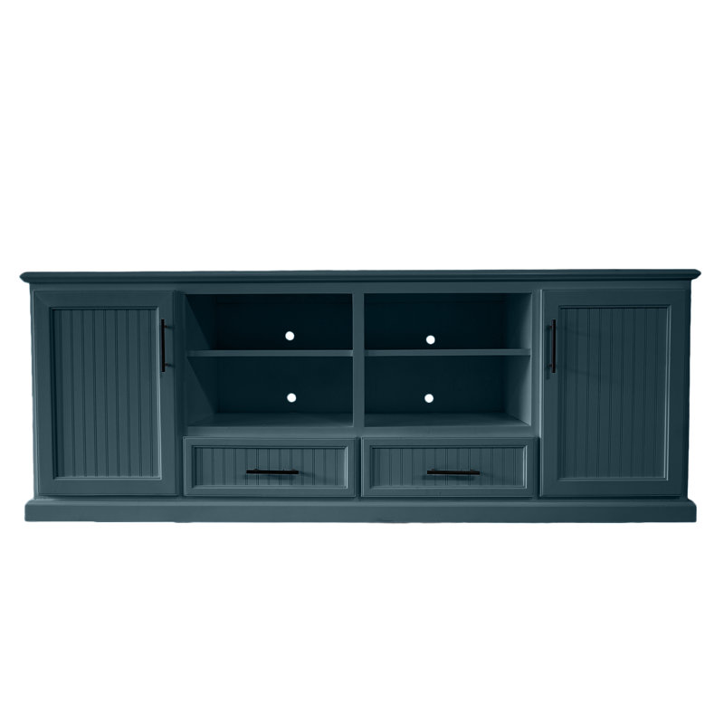 Raynav Unfinished Entertainment Center for TVs up to 88", Smokey Blue, 34'' H X 70'' W X 17'' D