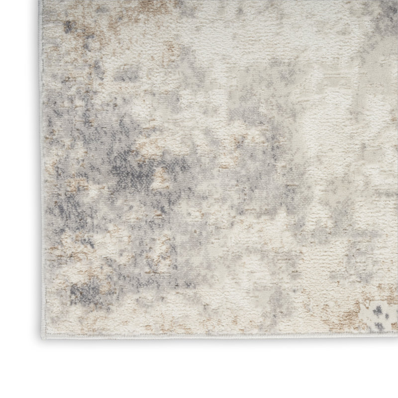 ECH07-IVGRY Area Rug, Rectangle 3'2" x 5'