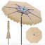 Parasol de table solaire 10 pi avec 112 lumières DEL qui changent de couleur, beige-1832569834
