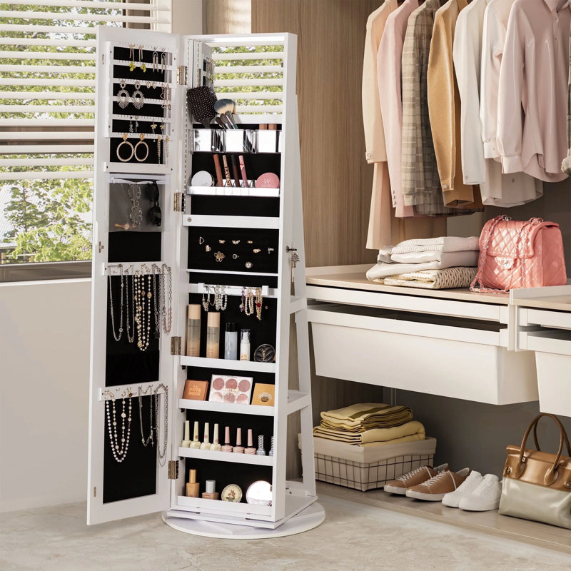 Boush 22'' Wide Free-Standing Jewelry Armoire with Mirror