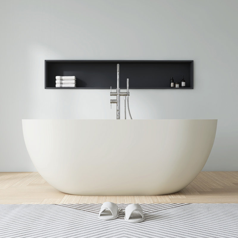 Baignoire de trempage autoportante 59 po. X 30 po., Beige