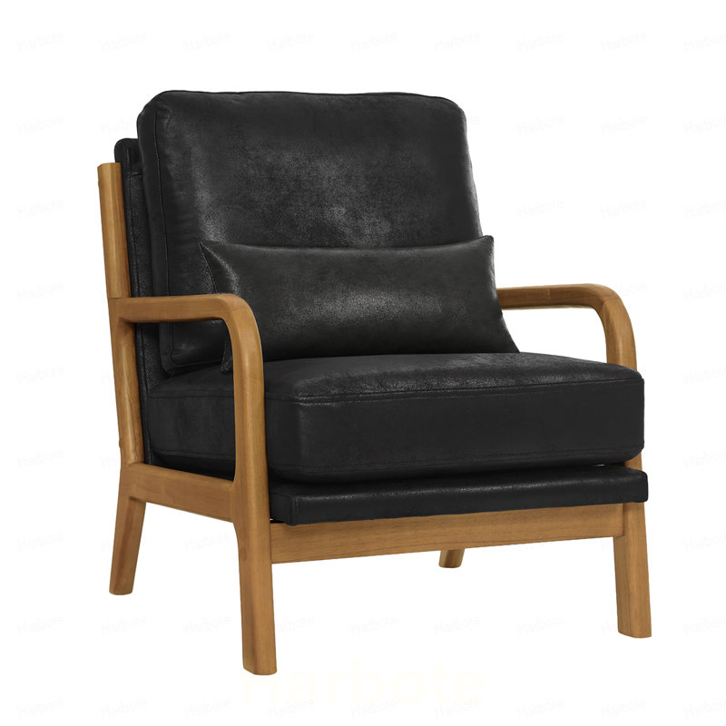 Chaise longue en bois, Polyester-Black