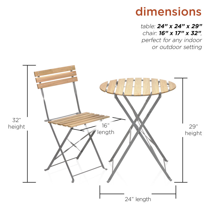 Huffer 2 - Person Patio Dining Set with Round Table , Cushions Included