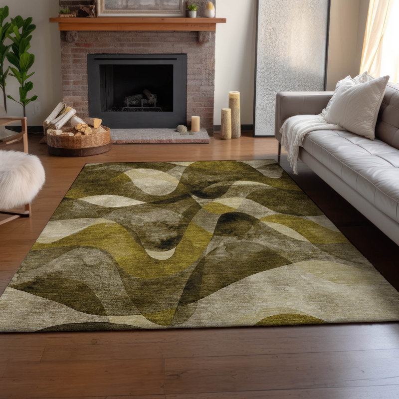 Nolah Area Rug with Non-Slip Backing, Rectangle 8' x 10'