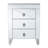 26" Silver End Table With Three Drawers