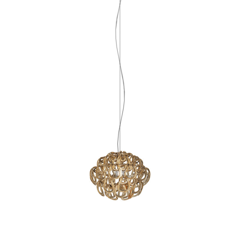 Giogali 1 - Light Pendant, 90" H x 14.5" W x 14.5" D, Crystal Amber, Matte Bronze