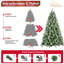 Arbre de Noël mixte en PVC et à aiguilles rigides avec pommes de pin et support en métal robuste-1273271327