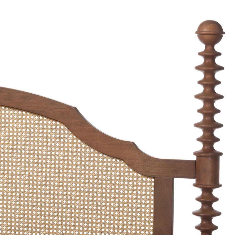 Ensemble de chambre à coucher Dameko 5 pièces avec tables de chevet à 1 tiroir, format King, couleur noyer brun, Walnut, King