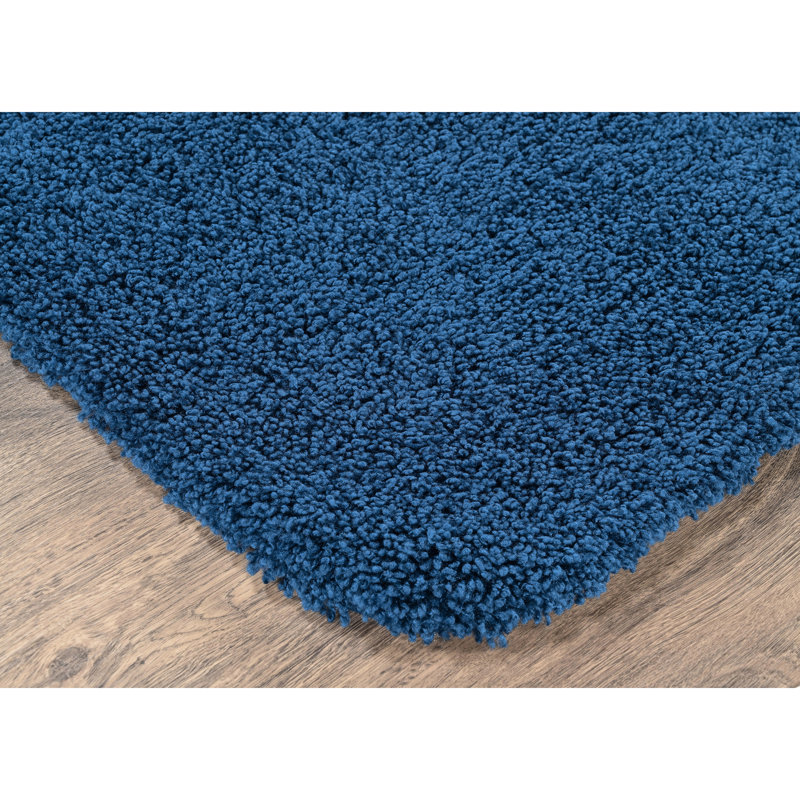 Treye Nylon 3 Piece Bath Rug Set with Non-Slip Backing, Navy