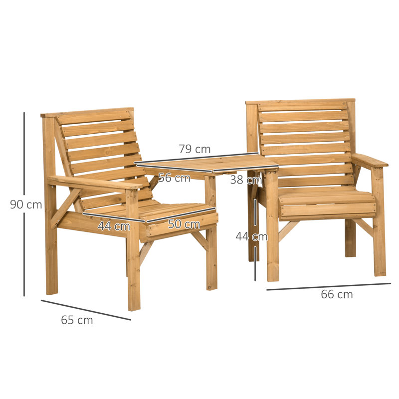 Flaxt Solid Wood Fir Outdoor Bench