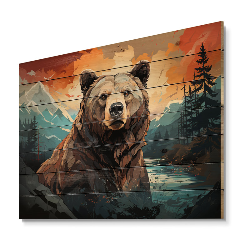 Motif géométrique majestueux Lanore II sur bois, H 10 po x l 20 po x P 0,78 po