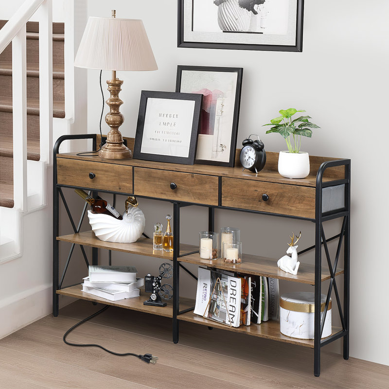 55.11'' Console Table, Brown