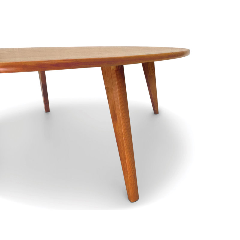 Sage Round Coffee Table With Wood Legs, 18" H x 42" L x 42" W