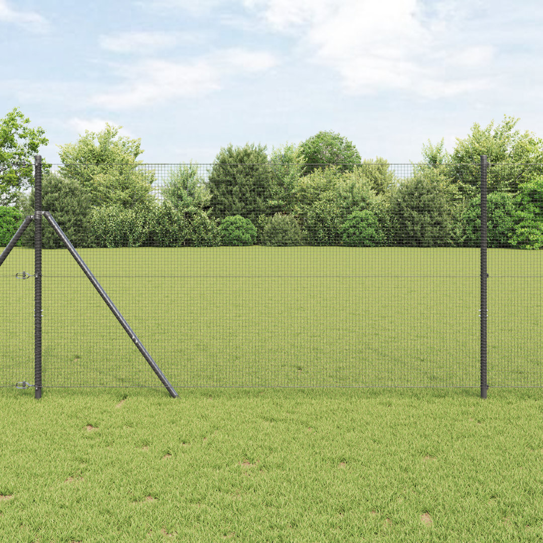 Vidaxl Welded Wire Fence With 7 Posts Steel