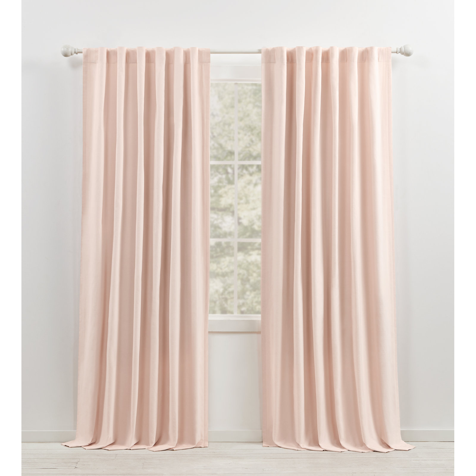 Lauren Ralph Lauren Velvety Room Darkening Solid 100% Cotton Velvet with Lining Back Tab/Rod Pocket Curtain Panel, 52" x 84"