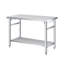 Table de salle à manger pliante robuste en acier inoxydable - Poste de travail portable à deux niveaux, tablette réglable, roulettes verrouillables, capacité de 920 lb, pour la cuisine, le restaurant et le garage - sans roues-125377671