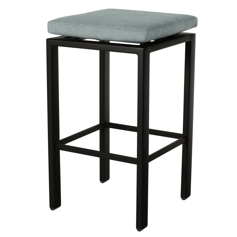 Aris Outdoor Bar Stool, Carbon Black, Sahara Cafe, 31.25"