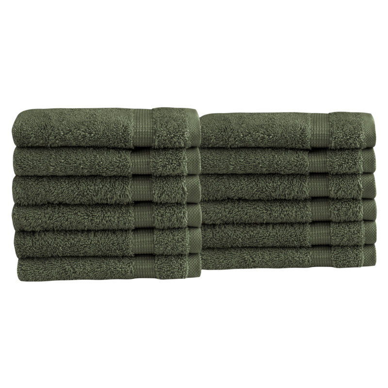 Agathon Turkish Towel,100% Cotton Washcloth, Green