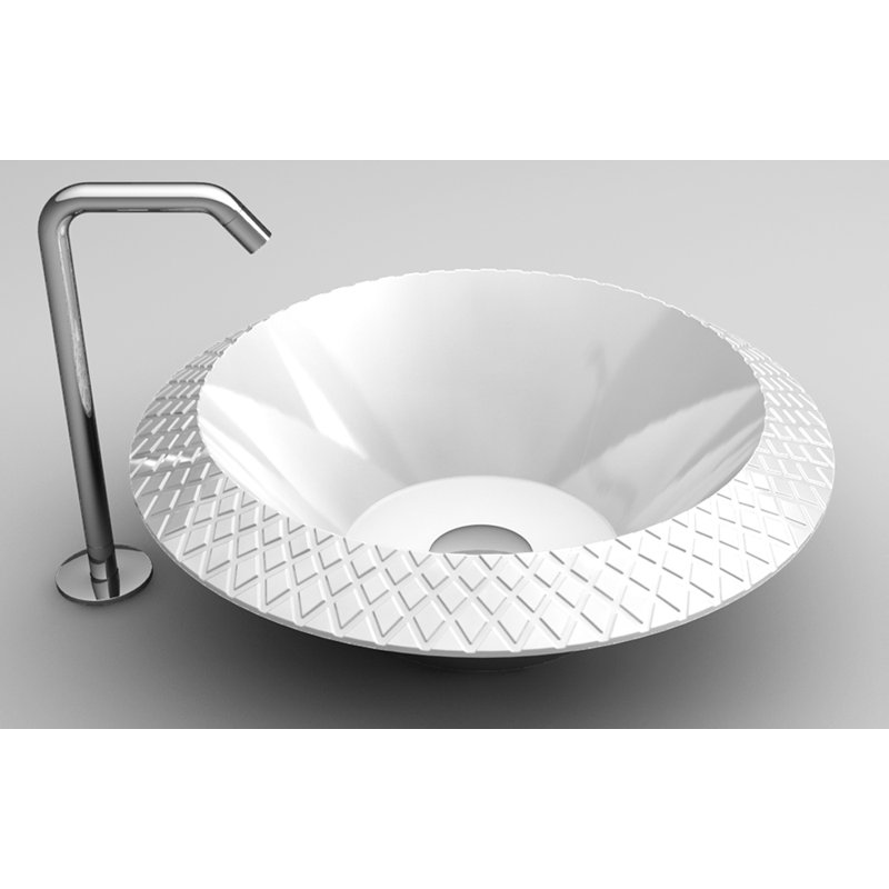 17.7'' L Bathroom Sink, White Polish